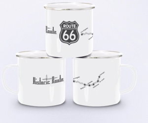 Emaille Becher unserer Historic Route 66 Serie